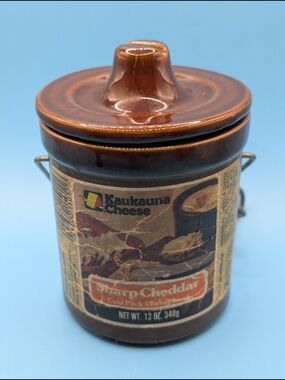 Vintage Kaukauna Cheese Crock With Metal Bail Clamp